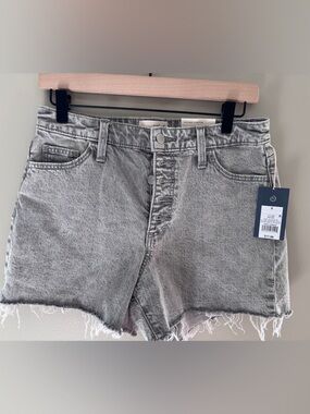 Universal Thread Gray Washed Button-Fly Denim Shorts